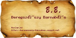 Beregszászy Barnabás névjegykártya