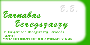 barnabas beregszaszy business card